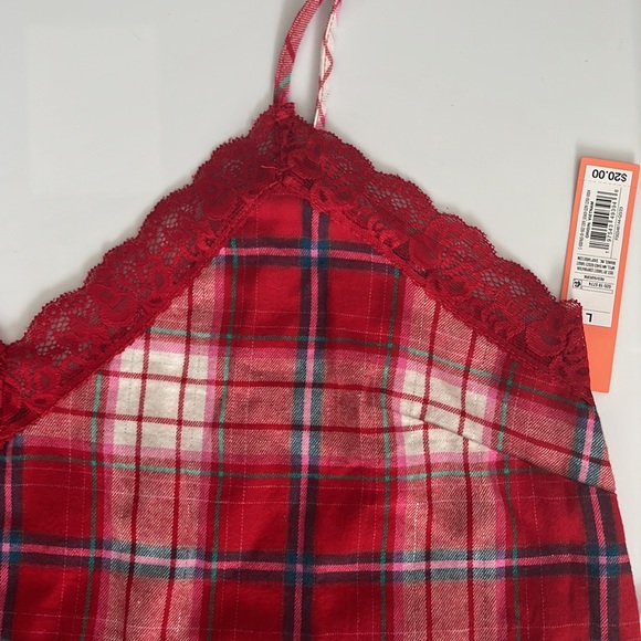 NWT Red Lace Trim Woven Pajama Tank Top Colsie- Large - Picture 6 of 8